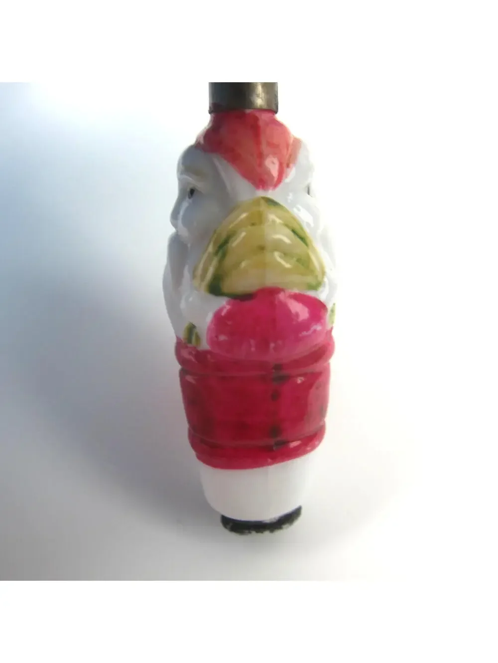 Vintage Santa Claus Christmas Milk Glass Light Bulb C6 Toy Sack Figural Japan